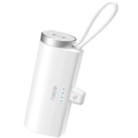 Портативное ЗУ Power Bank WIWU W026 2 in 1 Type-C с БЗУ For Apple Watch 15W 5000 mAh White