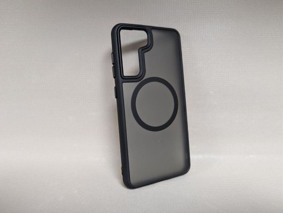 Чохол для Samsung Galaxy S21 FE / Самсунг Гелаксі С21 ФЕ, WAVE, матовий, soft-touch, MagSafe, чорний