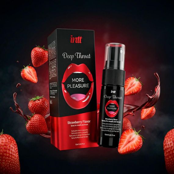 Спрей для глибокого мінету Intt Deep Throat Oral Spray Strawberry (12 мл) Sex Aura | Зображення 5