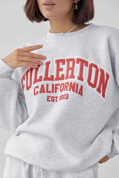 Женский спортивный костюм на флисе с принтом Fullerton Calif цвет светло-серый размер L FL_000801 | Зображення 3