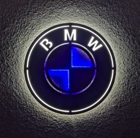 Панно декоративна картина на стіну BMW LED підсвітка 500х500 acr-p000104