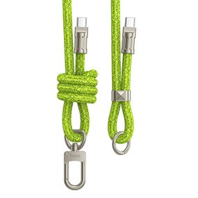 Дата кабель-шнурок Hoco GH7 Elegant Type-C to Type-C (1.8m) Fluorescent Green