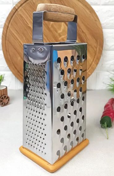 Четырехсторонняя терка A-Plus GR 1203 с деревянной ручкой из нержавеющей стали | Зображення 2