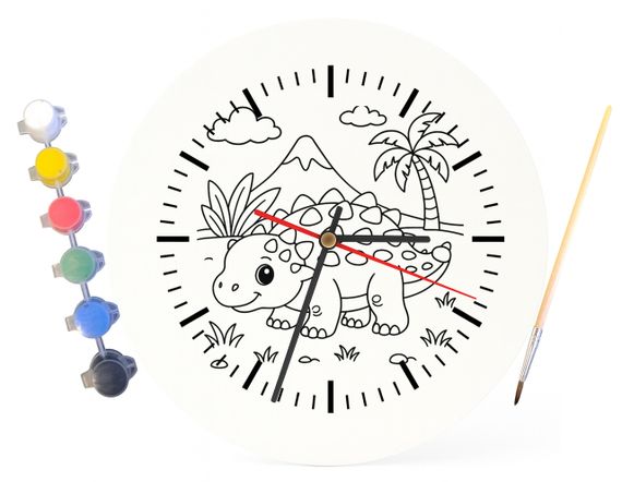 Детский набор для творчества часы раскраска Динозавр 30 см (Г0051) | Зображення 3
