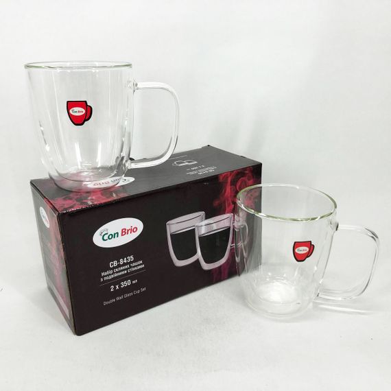 Стаканы и чашки с двойным дном, Стеклянные чашки с двойными стенками набор 2шт Чашка двойной стенкой ZX-30 | Зображення 6