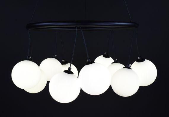 Люстра підвісна на 10 лампочок 27518 Чорний 45-160х65х65 см. | Зображення 1