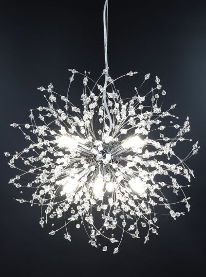 Люстра підвісна на 8 лампочок 26480 Хром 50-160х45х45 см. | Зображення 2