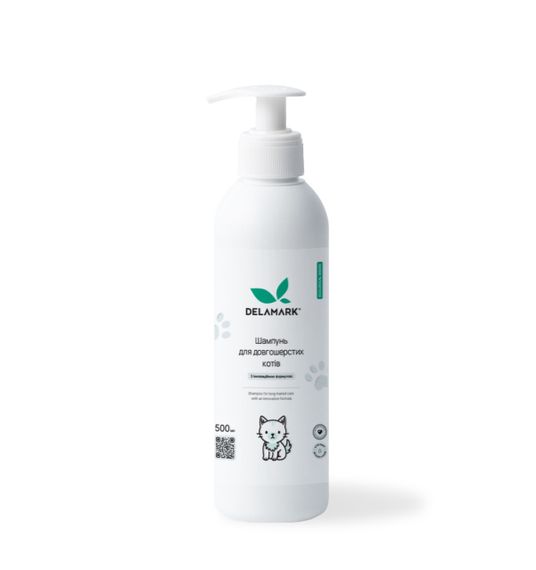 Шампунь для длинношерстных котов Delamark Long Hair Cat Shampoo, 500 мл