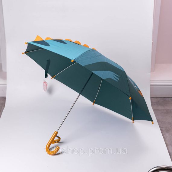 Класична дитяча парасолька-тростина механічна з поліестеру міцна надійна 8 спиць діаметр 89 см Зелений HP-23-12GR | Зображення 1