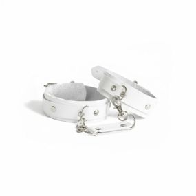 Наручники із натуральної шкіри Art of Sex - Eva, колір білий Sex Aura