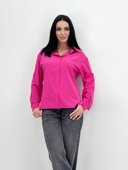 Женская легкая блуза с подворачиваевым рукавом GF4213 цвет розовый, размер 50/52