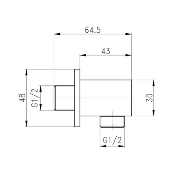 Акционный набор Qtap 1+1=3: Подключение для шланга Spojeni Chrome, прямоугольное QTCRMB130 | Зображення 1