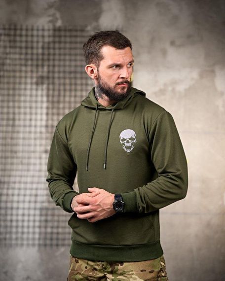 Милитари Худи Не для слабких oliva РП7397 | Зображення 2