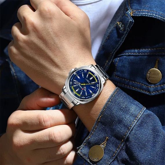 Чоловічий годинник Curren 8455 Silver-Blue | Зображення 3