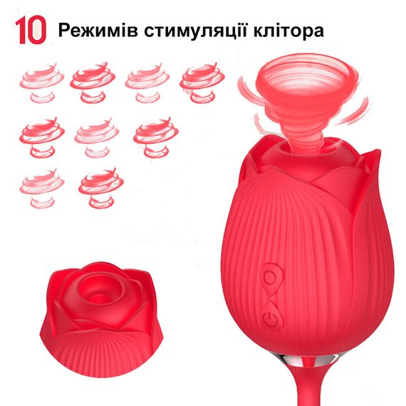 Двусторонний вибратор с телескопическими движениями и вакуумной стимуляцией клитора (USB) | Зображення 3