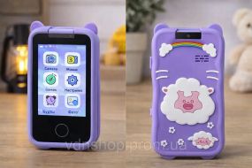 Фіолетовий Телефон Інтерактивний Смартфон із сенсорним екраном Дитяча іграшка з іграми камерою додатками