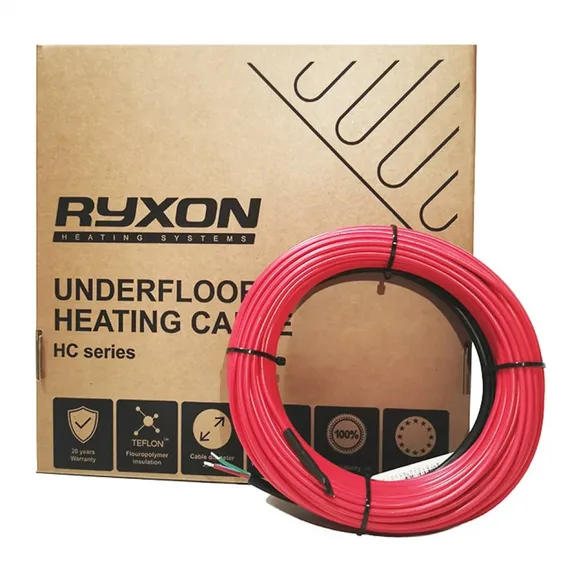 Комплект нагревательный кабель Ryxon HC20, 20 W/m (ø 3.5 мм) + терморегулятор EcoReg М5.16 | Зображення 1