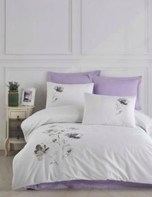 Постільна білизна Altinbasak Nakisli Ranforse 200 х 220 см Lizay Puce