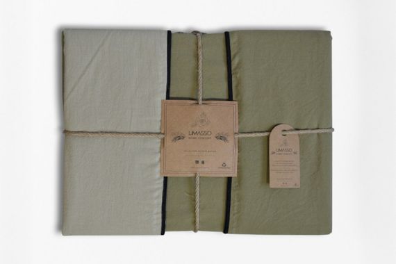 Постільна білизна Limasso Stonewashed Essualte 200 х 220 см Oxford Tan - Akdeniz Yesili | Зображення 8