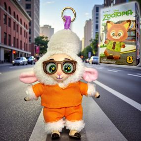 М’яка іграшка-брелок Disney Zootopia Miniso Беллвезер у помаранчевому костюмі, плюшевий брелок у коробці, 20 см