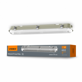 LED Світильник лінійний під лампу 2*T8 0,6м 220V VL-BNW-T8062G Videx
