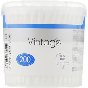 Ватные палочки Vintage в пластиковом стакане 200 шт. (4820164151570) - Топ Продаж!