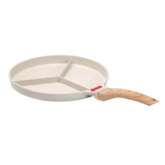 Сковорода гриль Ø 25 см на три секции с антипригарным покрытием круглая бежевая HP39575W | Зображення 2