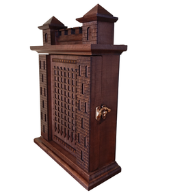 Ключниця Handmade настінна дерев'яна на стіну у вигляді вежі Коричневий (ke-16)