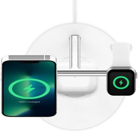 Зарядний пристрій Belkin бездротовий 3в1 MagSafe iPhone/Watch/AirPods, білий (WIZ017VFWH) | Зображення 7