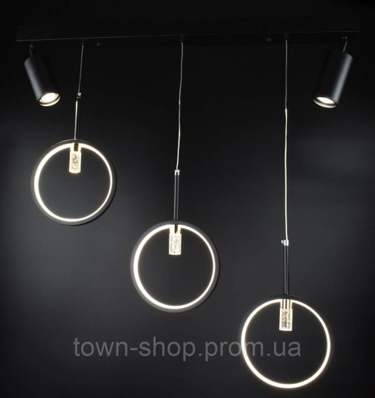 Люстра потолочная LED AA239/3+2 Черный 30-150х6х80 см. | Зображення 3