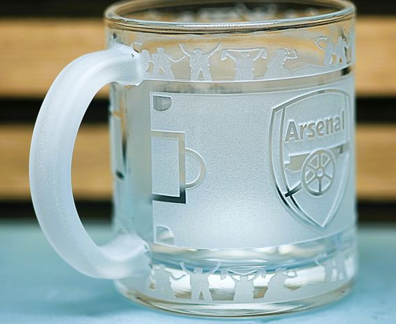 Стеклянная чашка 320 мл ФК Арсенал Arsenal с гравировкой подарок для фаната футбольная круговая кружка | Зображення 2