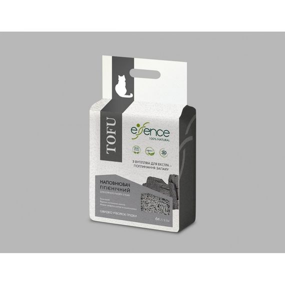 Наповнювач гігієнічний Essence мм для котячого туалету для екстра поглинання запаху натуральний з тофу з вугіллям гранула 1- | Зображення 5