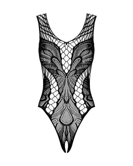 Бодистокинг с вырезами Obsessive B138 teddy S/M/L, black, с доступом Sex Aura | Зображення 2