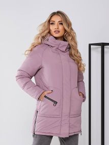 Жіноча зимова куртка з капюшоном, арт. 509, пудра