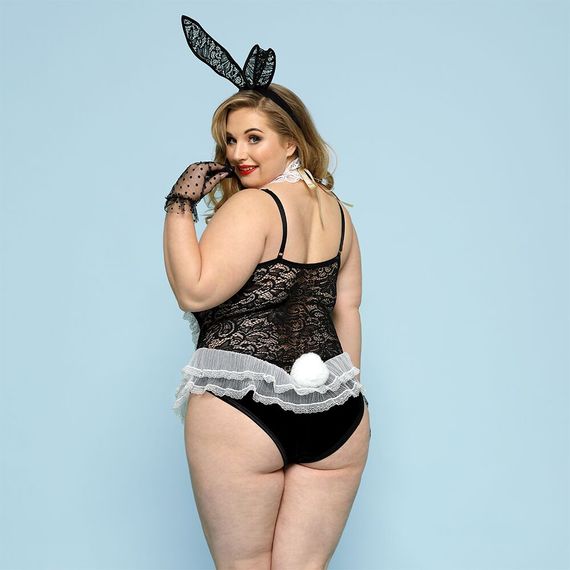 Еротичний костюм зайчика JSY «Пристрасна Медісон» Plus Size, Black, боді, вушка, рукавички, хвіст, ч | Зображення 1