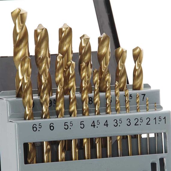 Набір свердел для металу Р6М5 титан метал бокс 1,0-10,0 мм 19 шт. APRO 8102081 | Зображення 1