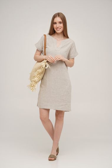 Сукня SoundSleep Linen лляна коротка S натуральна (653590753957) | Зображення 1