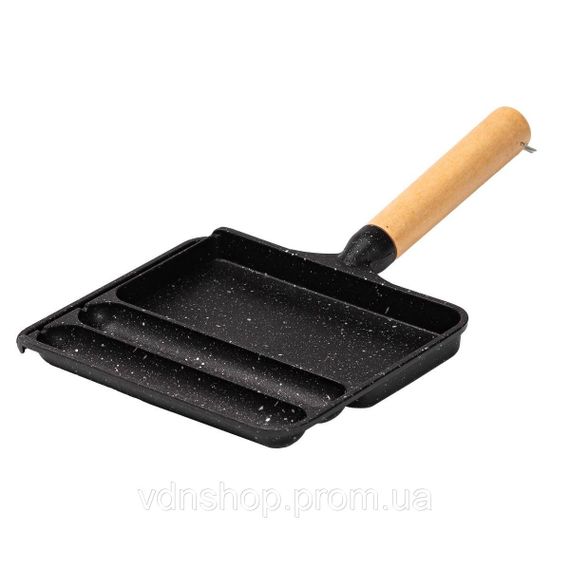 Сковорода прямоугольная на 3 секции с антипригарным покрытием черная HP39572B