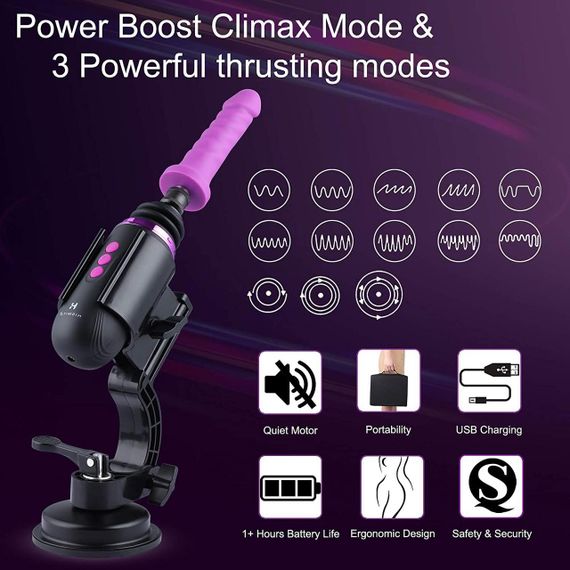Мини секс-машина Hismith Mini Capsule Sex-Machine with Strong Suction Cup (мятая упаковка!!!) Sex Aura | Зображення 3