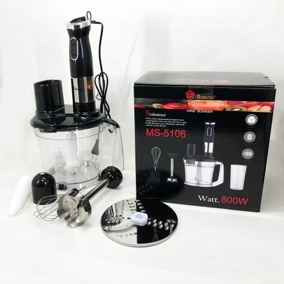 Блендер заглибний багатофункціональний 5-в-1 Domotec MS-5106 800 W, Портативний блендер подрібнювач | Зображення 5