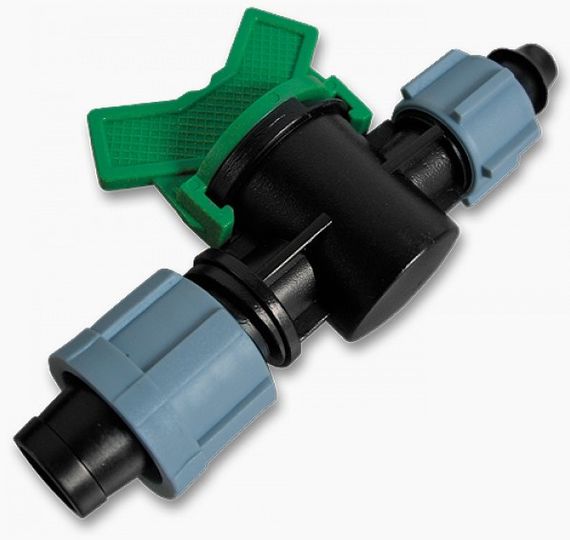 Старт-конектор Bradas з мінікраном для крапельної стрічки, в PE трубку із затискною гайкою 25 шт