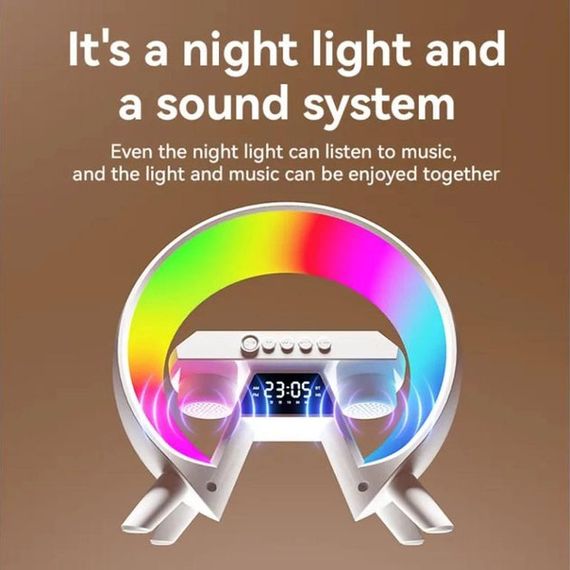 LED Лампа нічник з бездротовою зарядкою та Bluetooth динаміком G-Lite XM-X63, Годинник хамелеон з будильник | Зображення 8