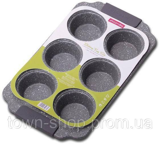 Форма для выпечки кексов Kamille Marble 30х18см, 6 ячеек KM-6038 | Зображення 1