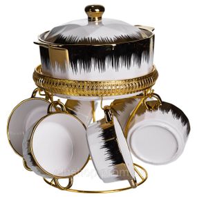 Суповой сервиз на 6 персон супница 2 (л) на подставке с бульонницами 300 (мл) тарелки для супа ML-T35