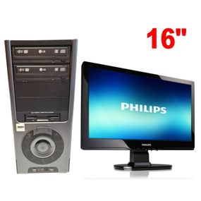 Комплект ПК: KME CX-8062G Tower / AMD Athlon II X2 250 (2 ядра по 3.0 GHz) / 8 GB DDR3 / 250 GB HDD / nVidia  GeForce 7025 Graphics + Монітор Philips 160E/16" (1366x768) TN/1x VGA/VESA 100x100 б/в