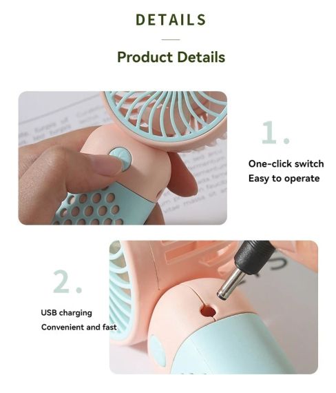 Портативний міні-USB-вентилятор, карманний вентилятор mini cute little fan | Зображення 8