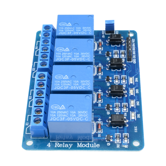 Релейний модуль 4-канальний 5В зі світлодіодним індикатором | Зображення 1