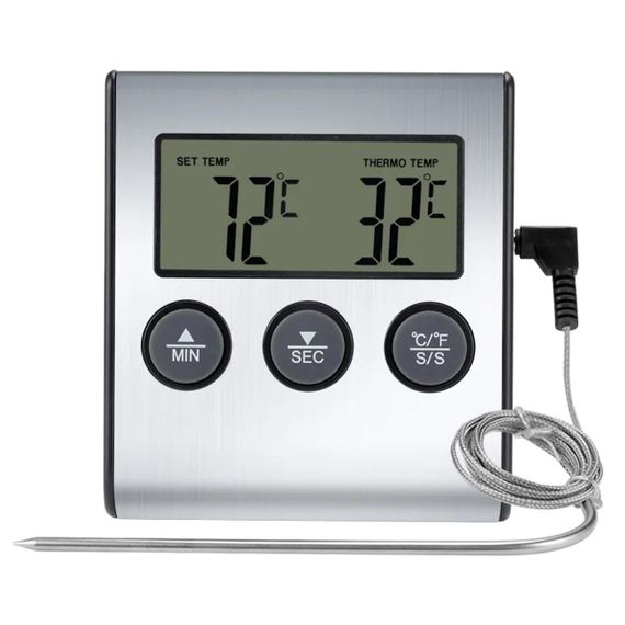 Кухонний термометр із виносним щупом та таймером, до +250C, TP-700 / Цифровий термометр для духовки | Зображення 2