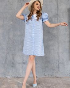 Платье "Polly" голубое  XS-S - M-L