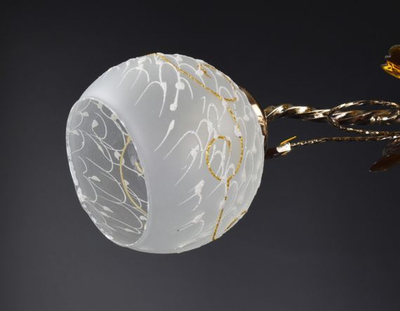 Люстра стельова на 2 лампочки 25198 Коричневий 22х27х47 см. | Зображення 2